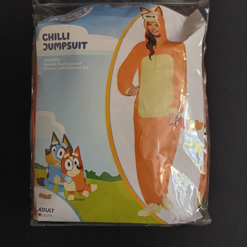 Bluey Chili Jumpsuit Zip Up One Piece Plush Costume Adult Size L/XL Spirit